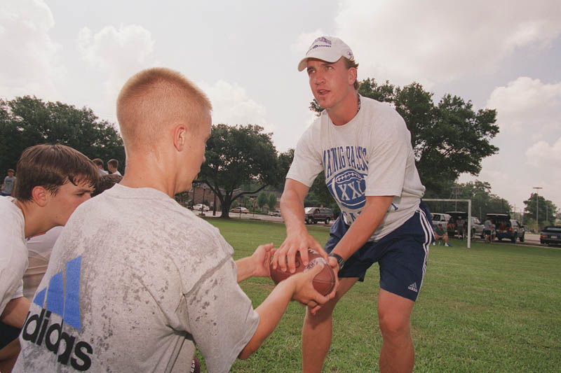 Peyton Manning Takes a Snap